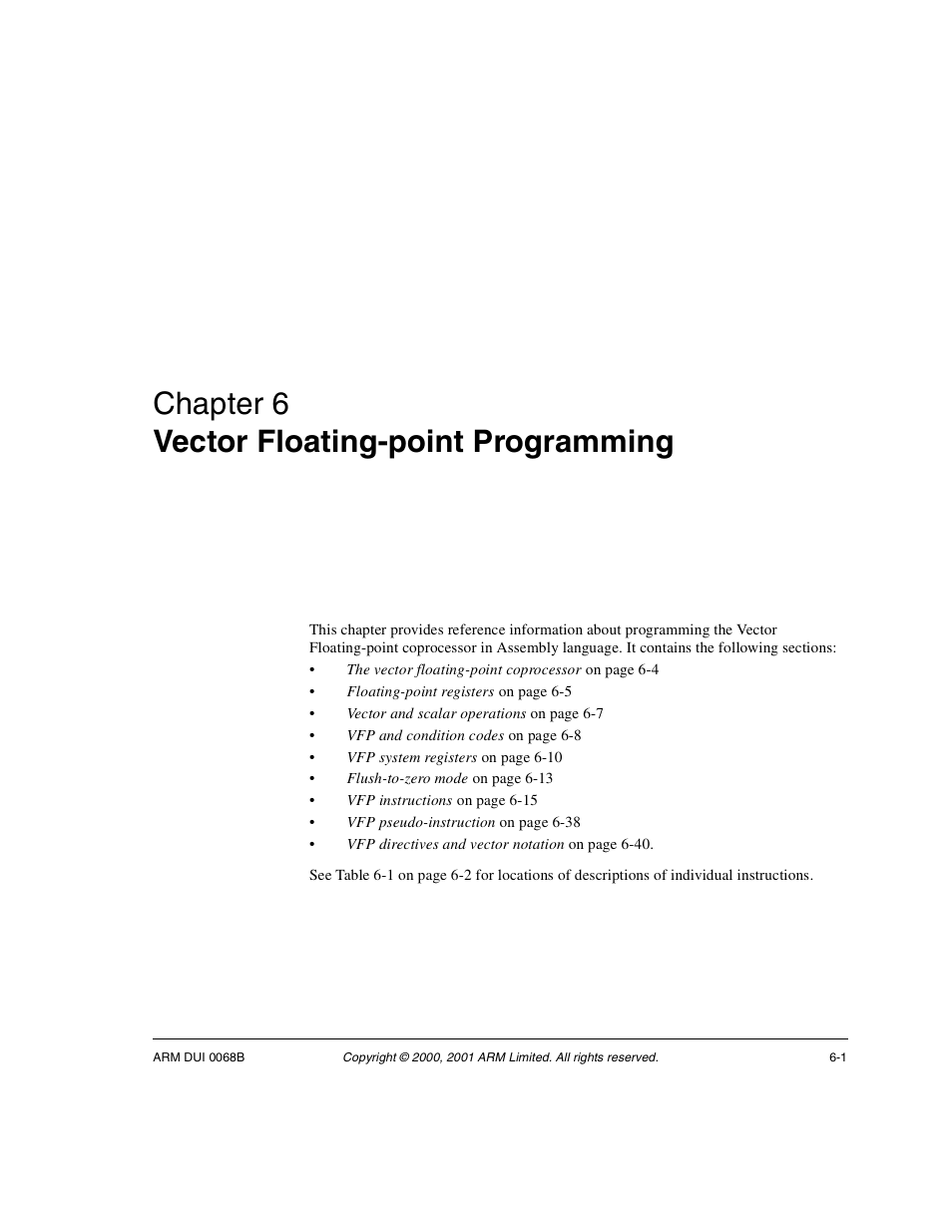 Vector floating-point programming, Chapter 6, Chapter 6 vector floating-point programming | Chapter 6 vector floating-point programming ) | ARM VERSION 1.2 User Manual | Page 239 / 360