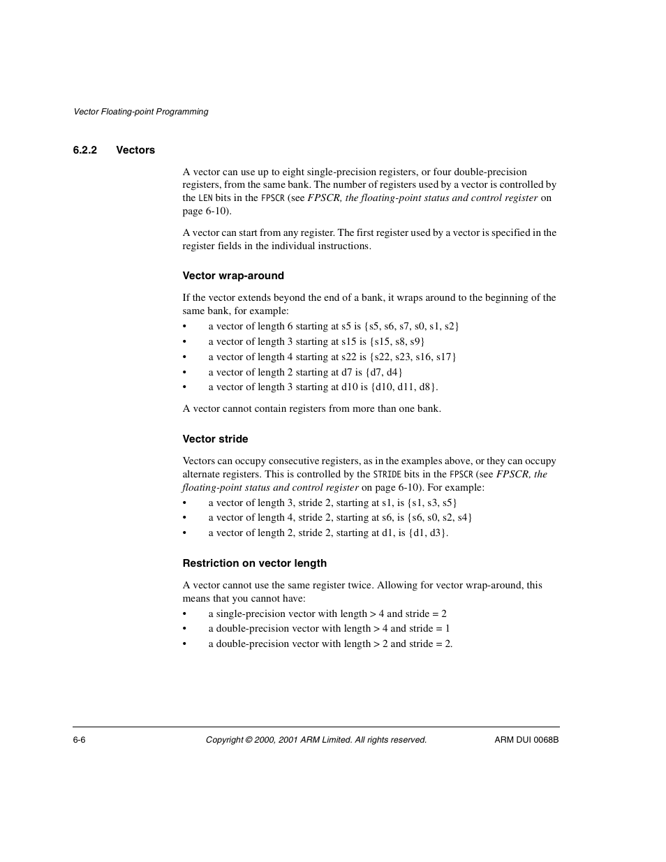 2 vectors | ARM VERSION 1.2 User Manual | Page 244 / 360