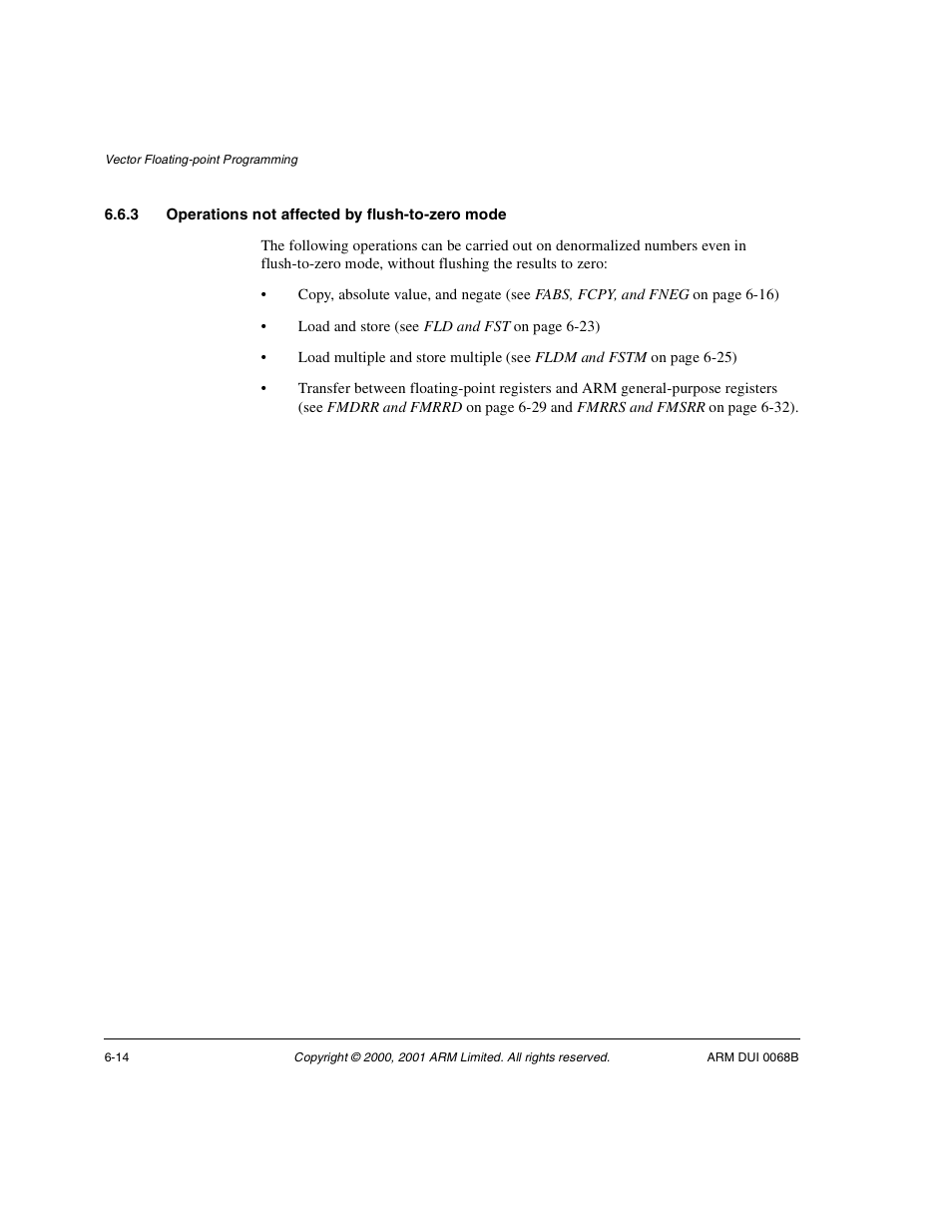 3 operations not affected by flush-to-zero mode | ARM VERSION 1.2 User Manual | Page 252 / 360