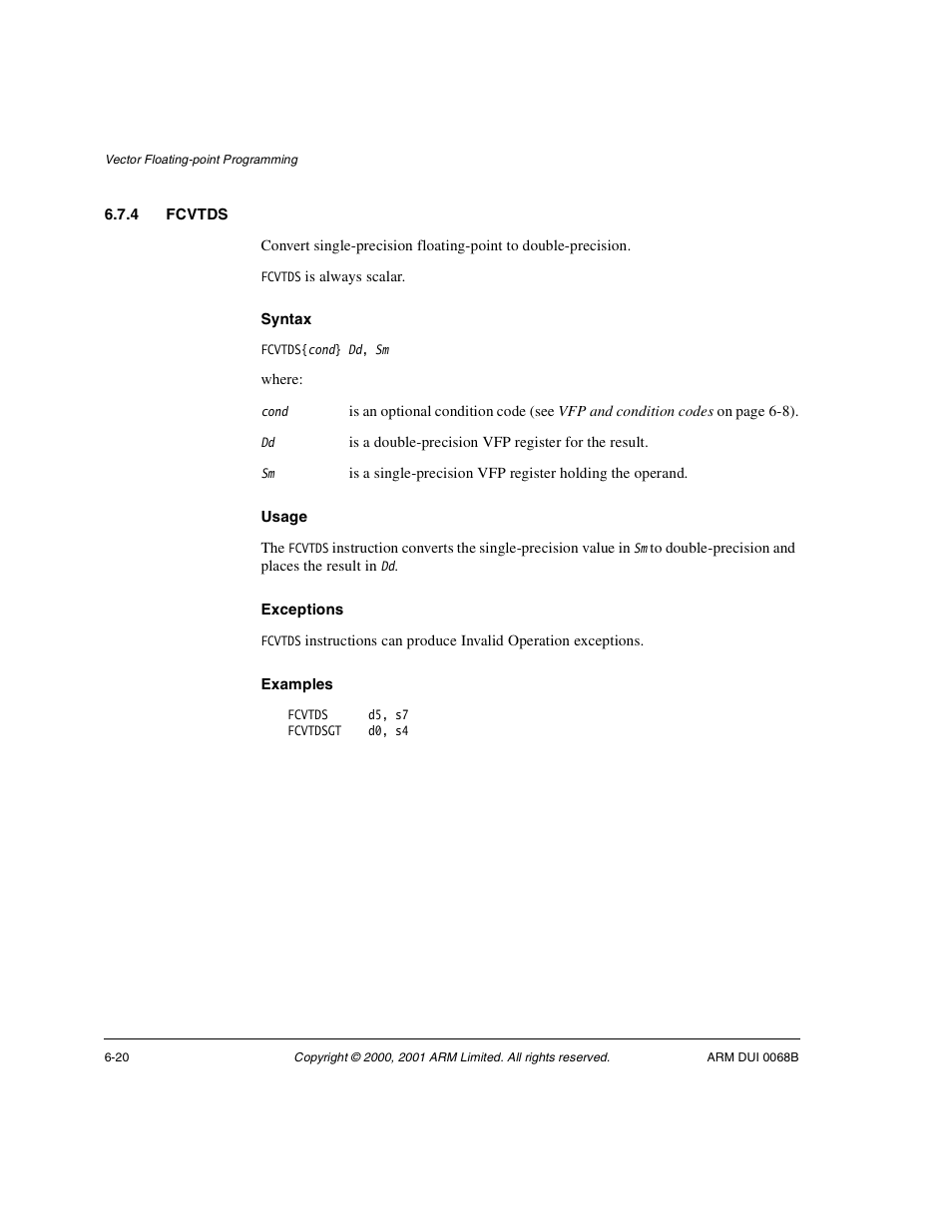 4 fcvtds | ARM VERSION 1.2 User Manual | Page 258 / 360