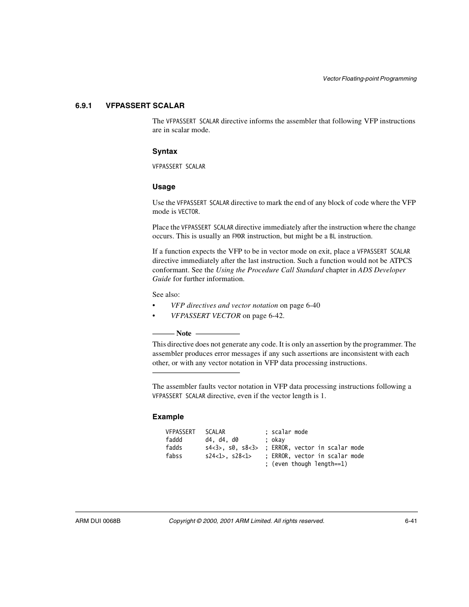 1 vfpassert scalar | ARM VERSION 1.2 User Manual | Page 279 / 360