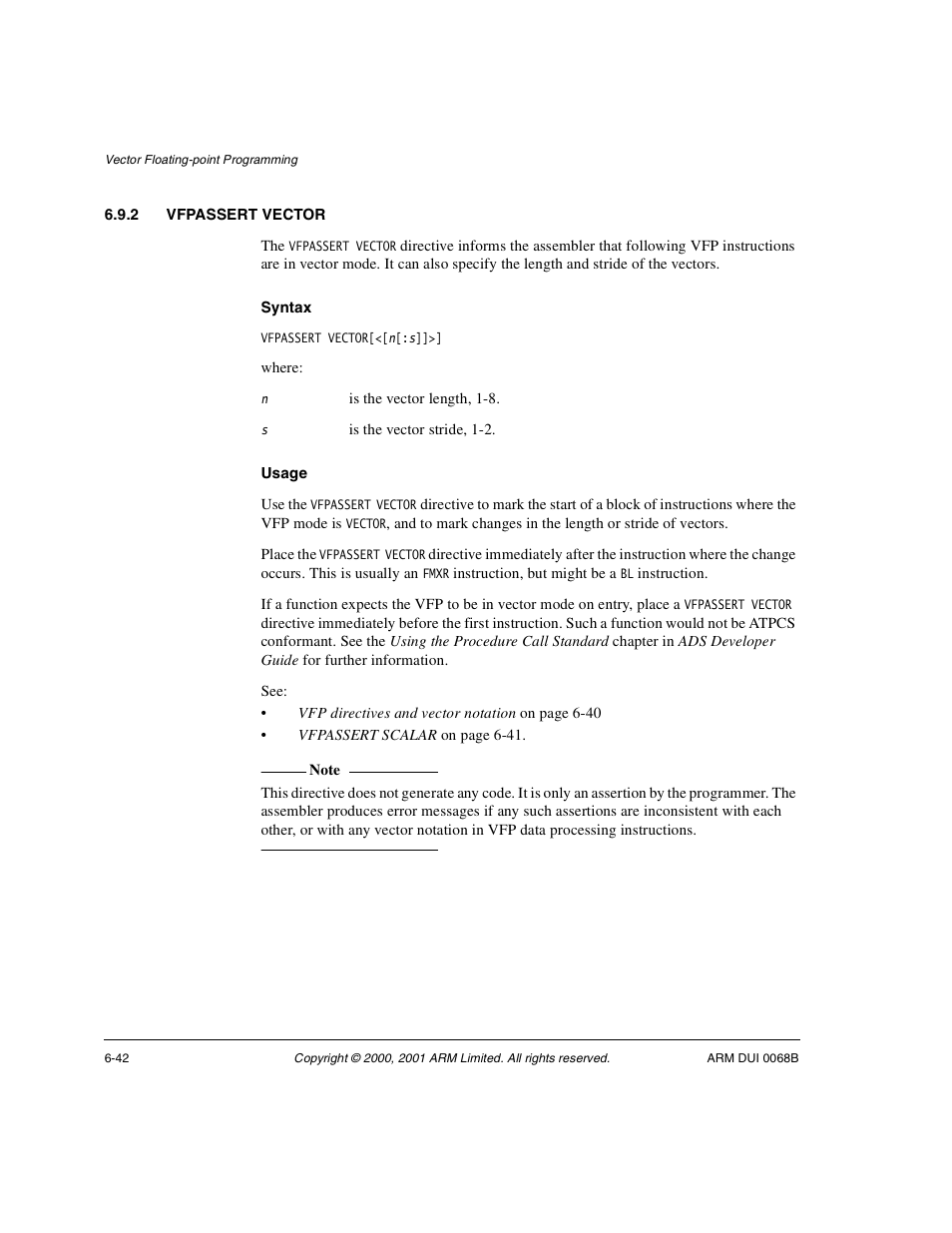 2 vfpassert vector | ARM VERSION 1.2 User Manual | Page 280 / 360