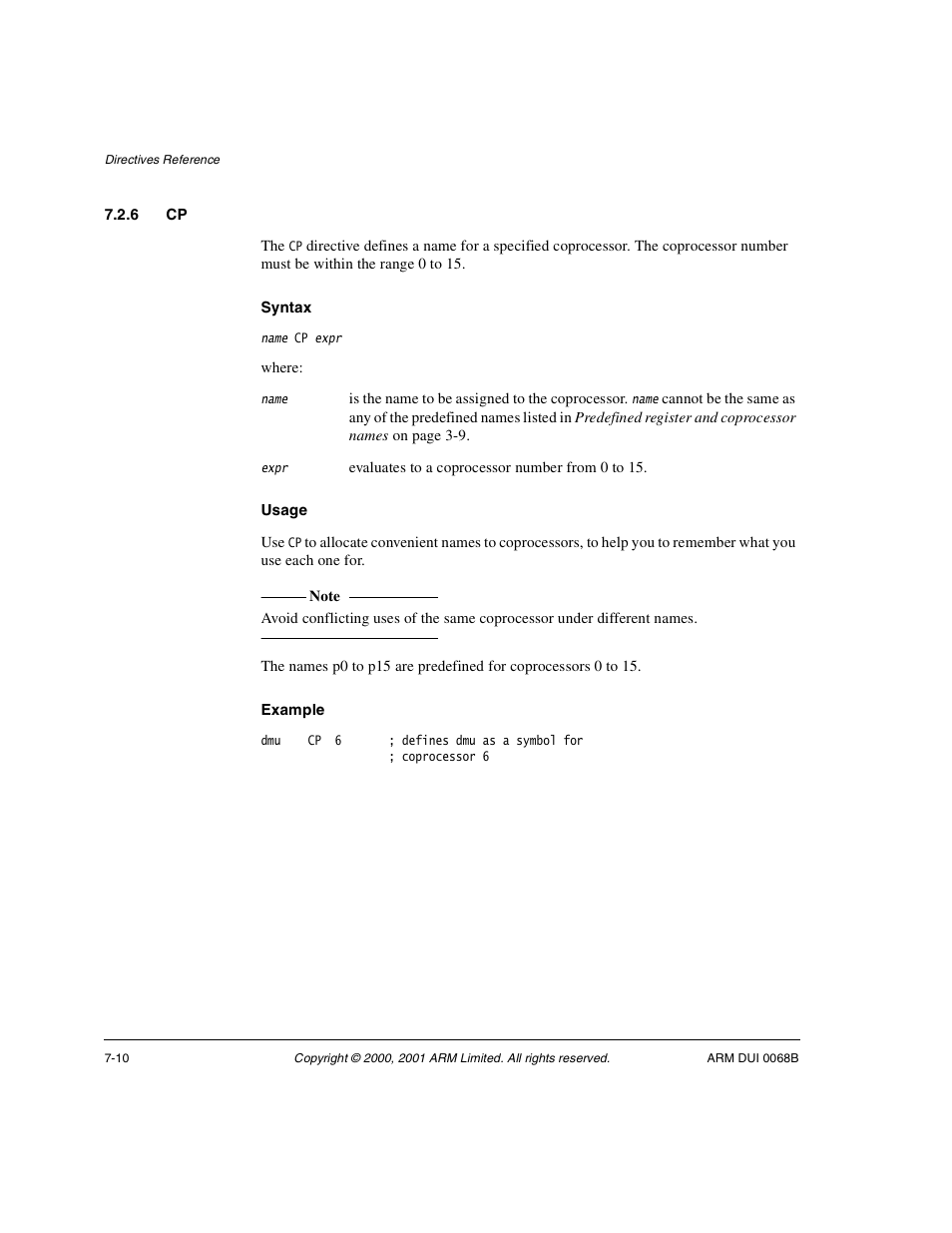 6 cp | ARM VERSION 1.2 User Manual | Page 292 / 360