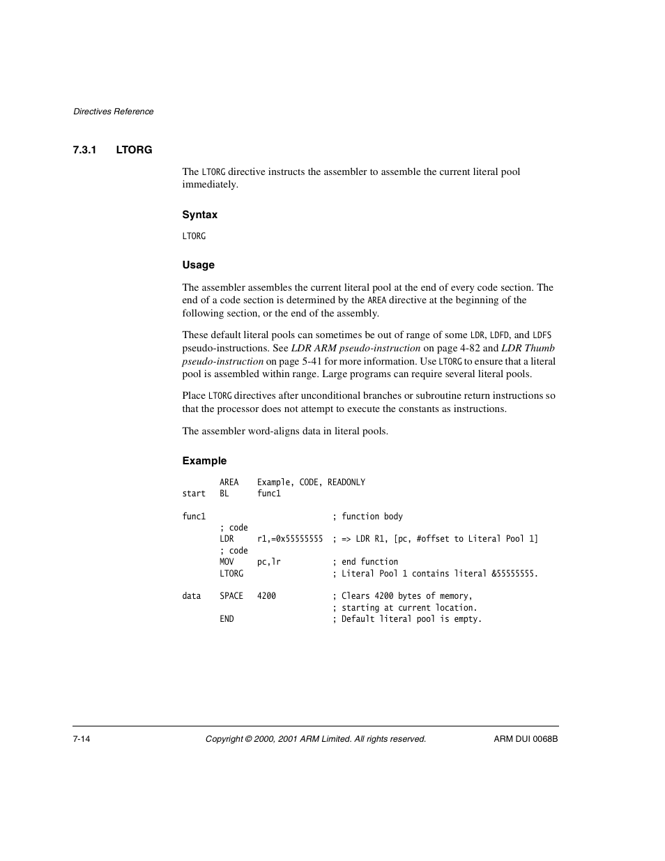 1 ltorg | ARM VERSION 1.2 User Manual | Page 296 / 360