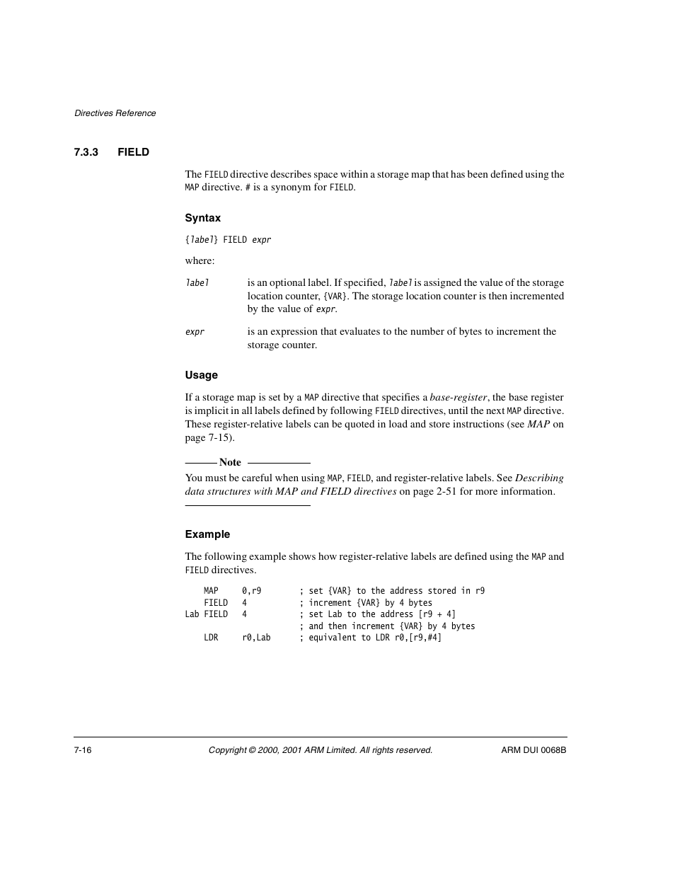 3 field | ARM VERSION 1.2 User Manual | Page 298 / 360