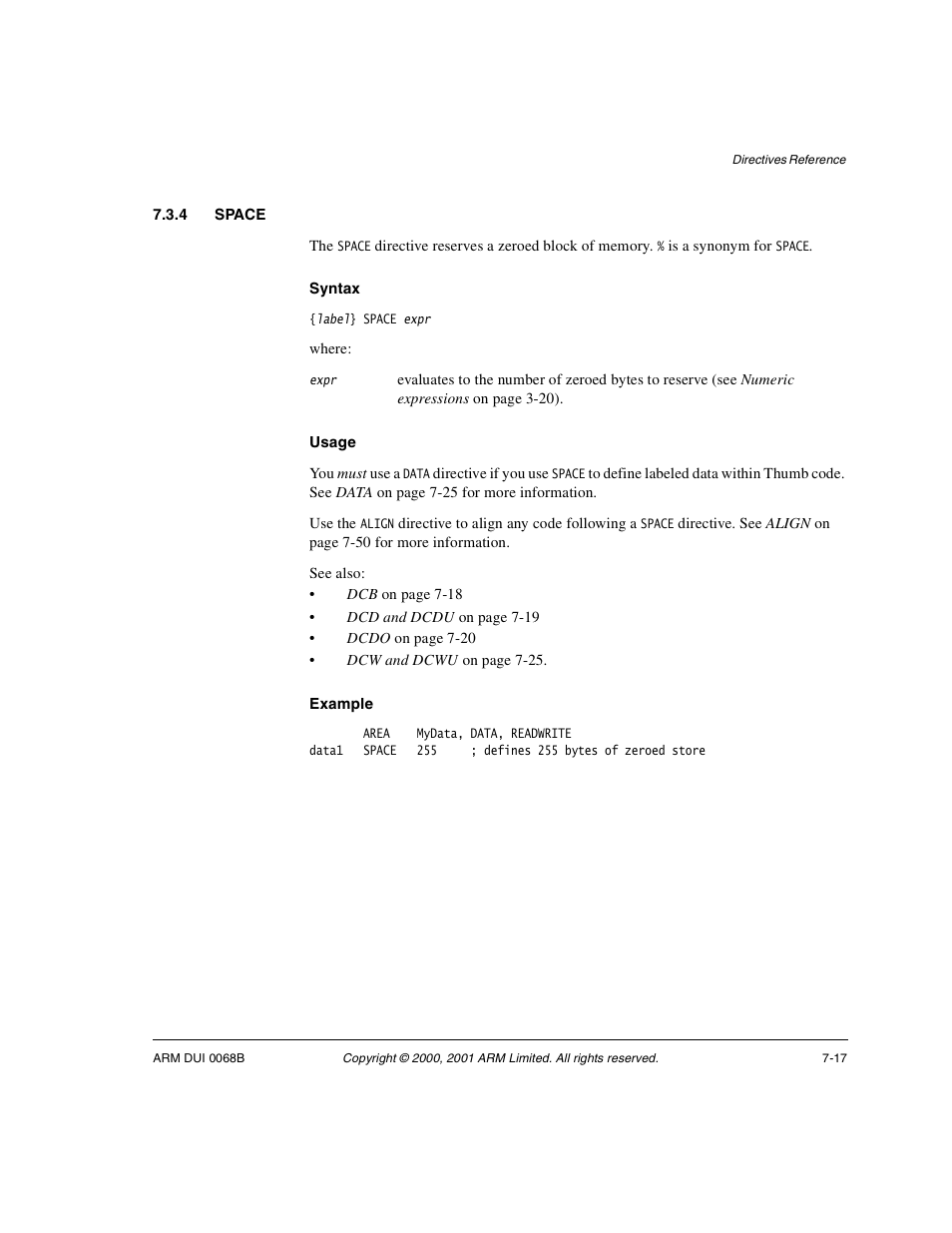 4 space | ARM VERSION 1.2 User Manual | Page 299 / 360