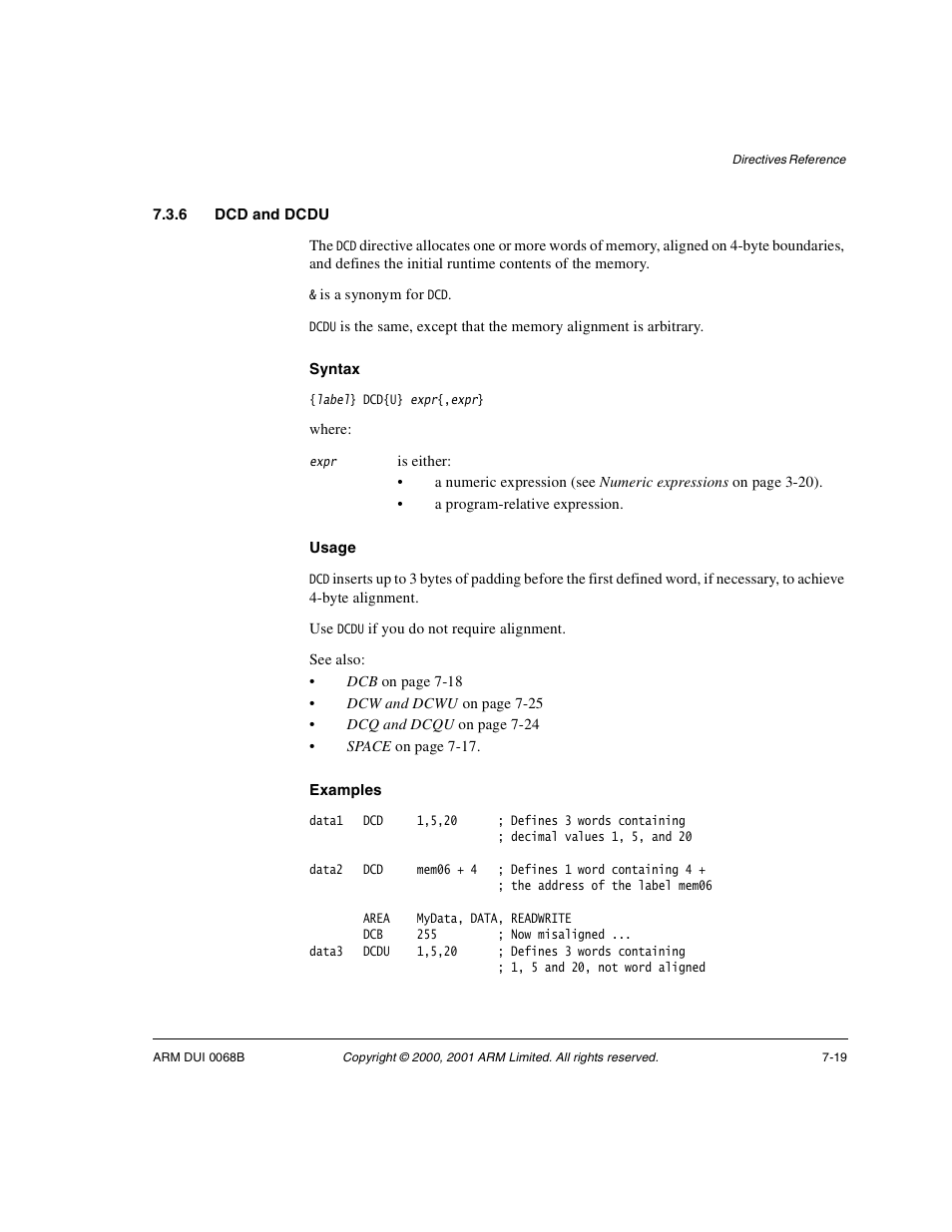 6 dcd and dcdu | ARM VERSION 1.2 User Manual | Page 301 / 360