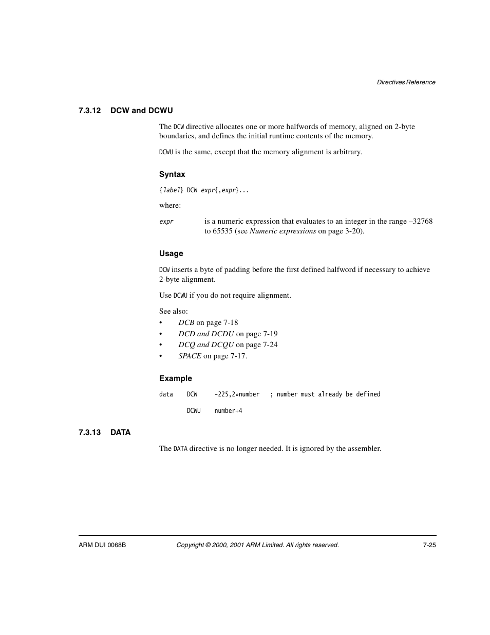 12 dcw and dcwu, 13 data | ARM VERSION 1.2 User Manual | Page 307 / 360