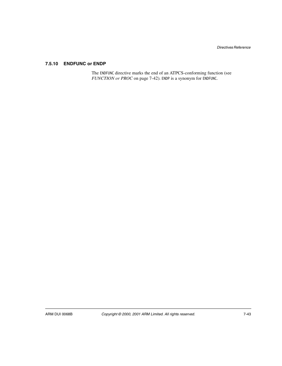10 endfunc or endp | ARM VERSION 1.2 User Manual | Page 325 / 360