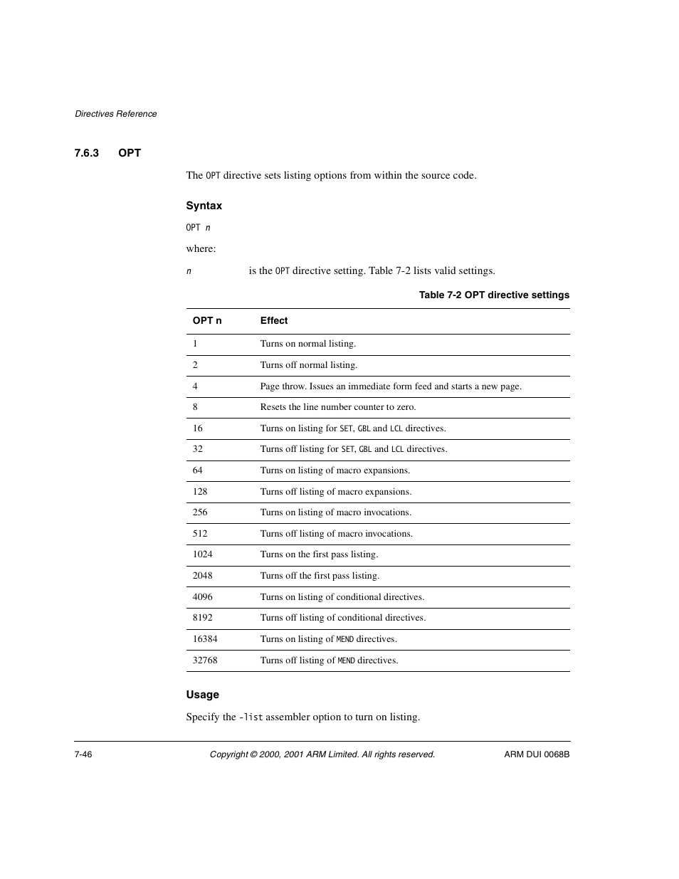 3 opt | ARM VERSION 1.2 User Manual | Page 328 / 360