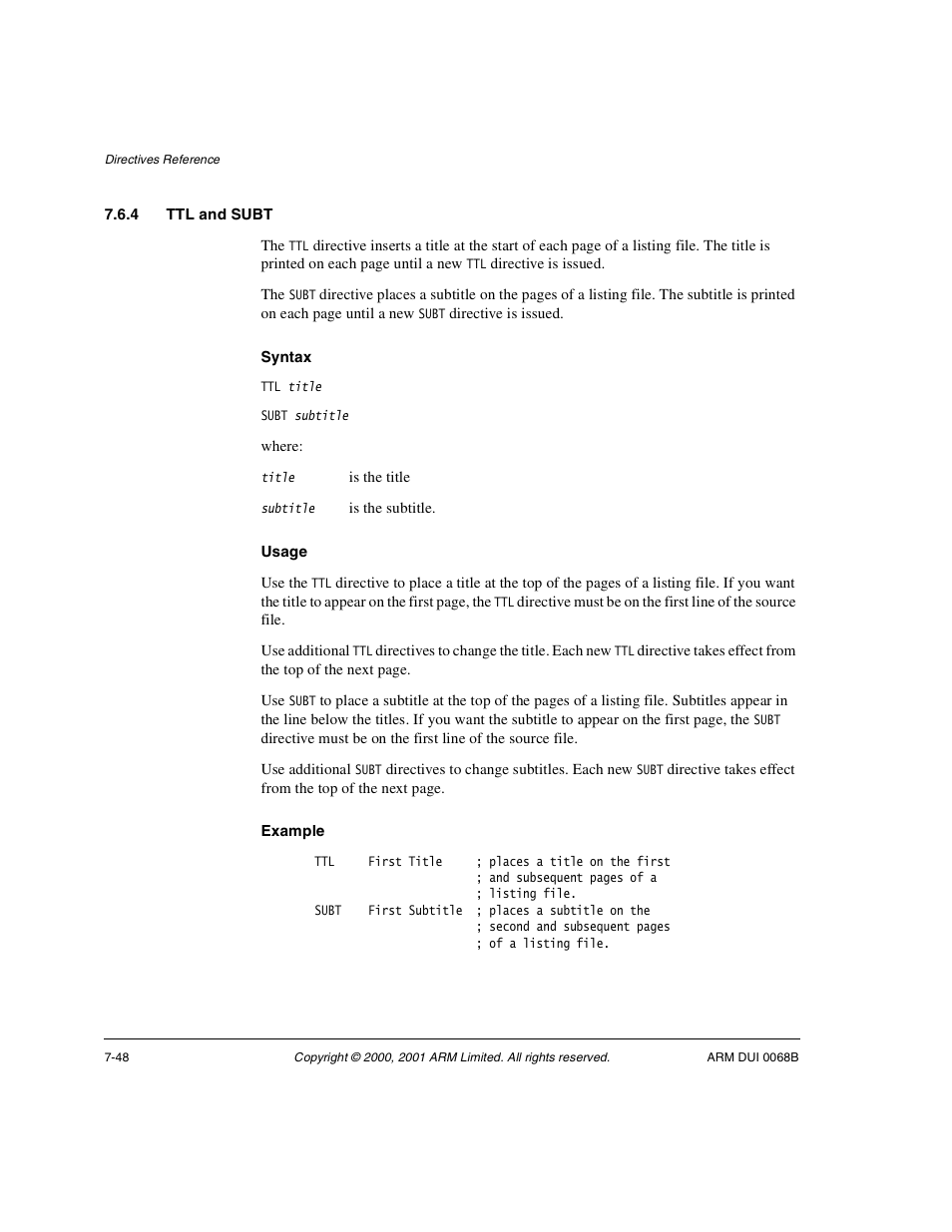 4 ttl and subt | ARM VERSION 1.2 User Manual | Page 330 / 360