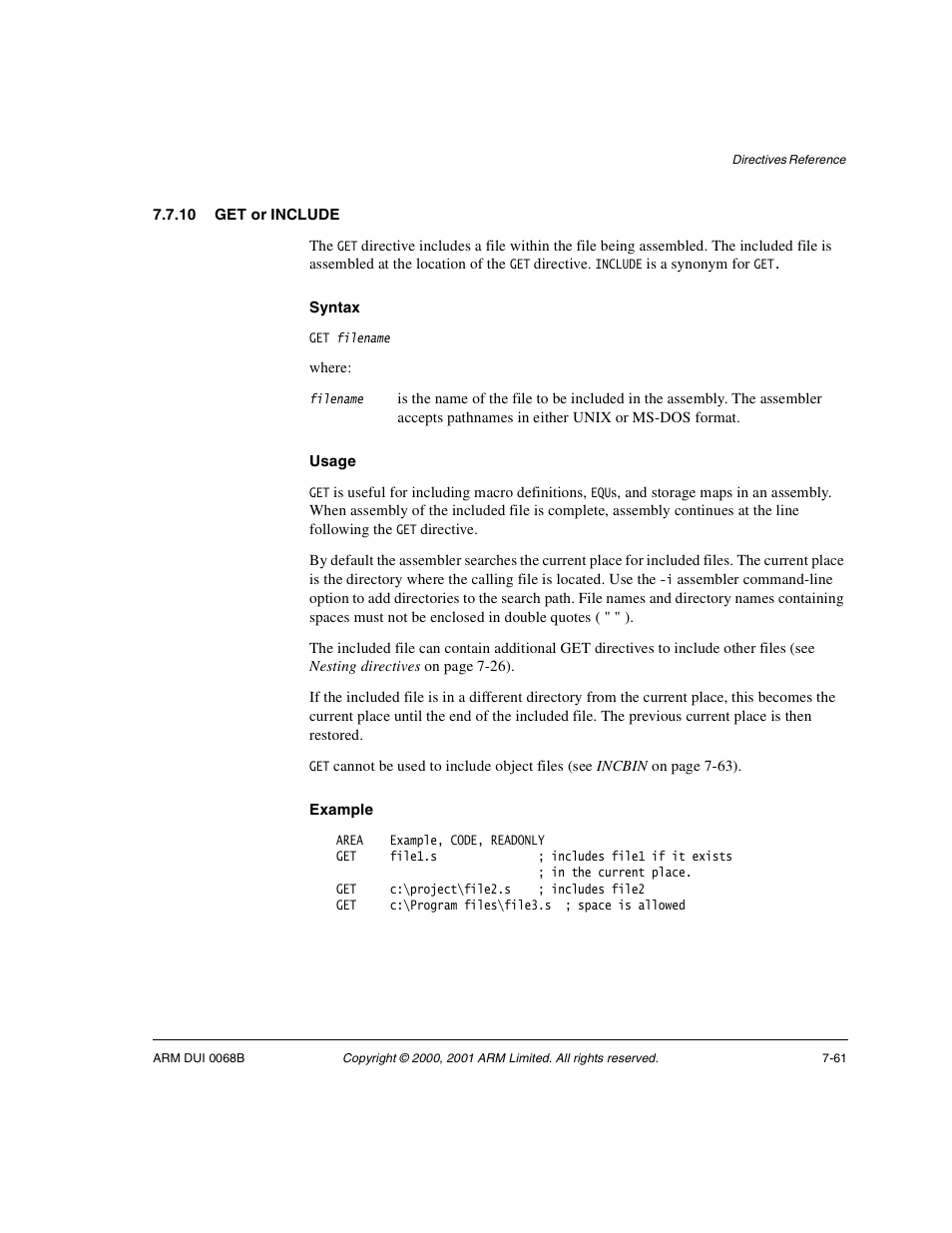 10 get or include | ARM VERSION 1.2 User Manual | Page 343 / 360