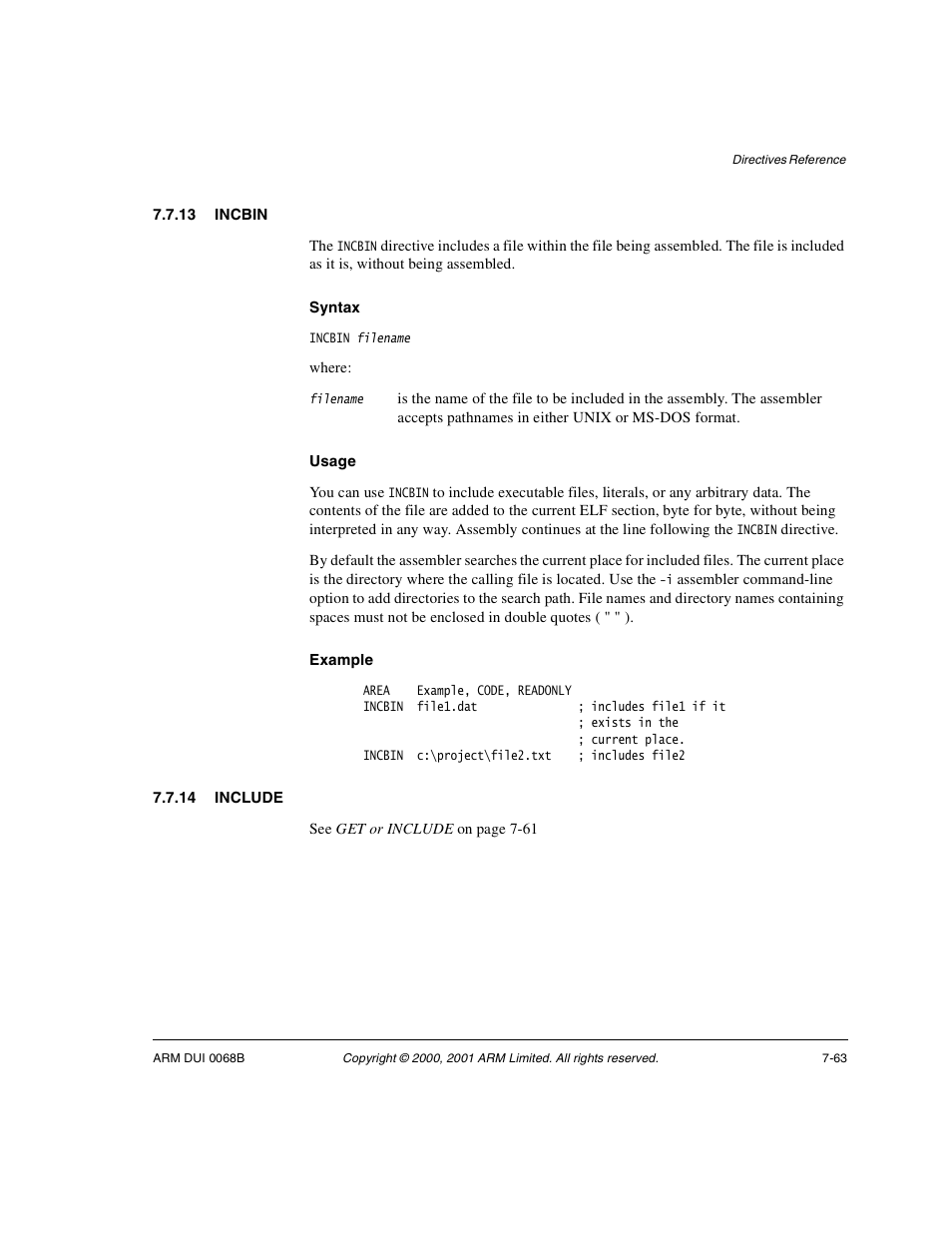 13 incbin, 14 include | ARM VERSION 1.2 User Manual | Page 345 / 360