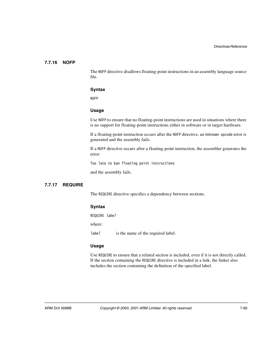 16 nofp, 17 require | ARM VERSION 1.2 User Manual | Page 347 / 360