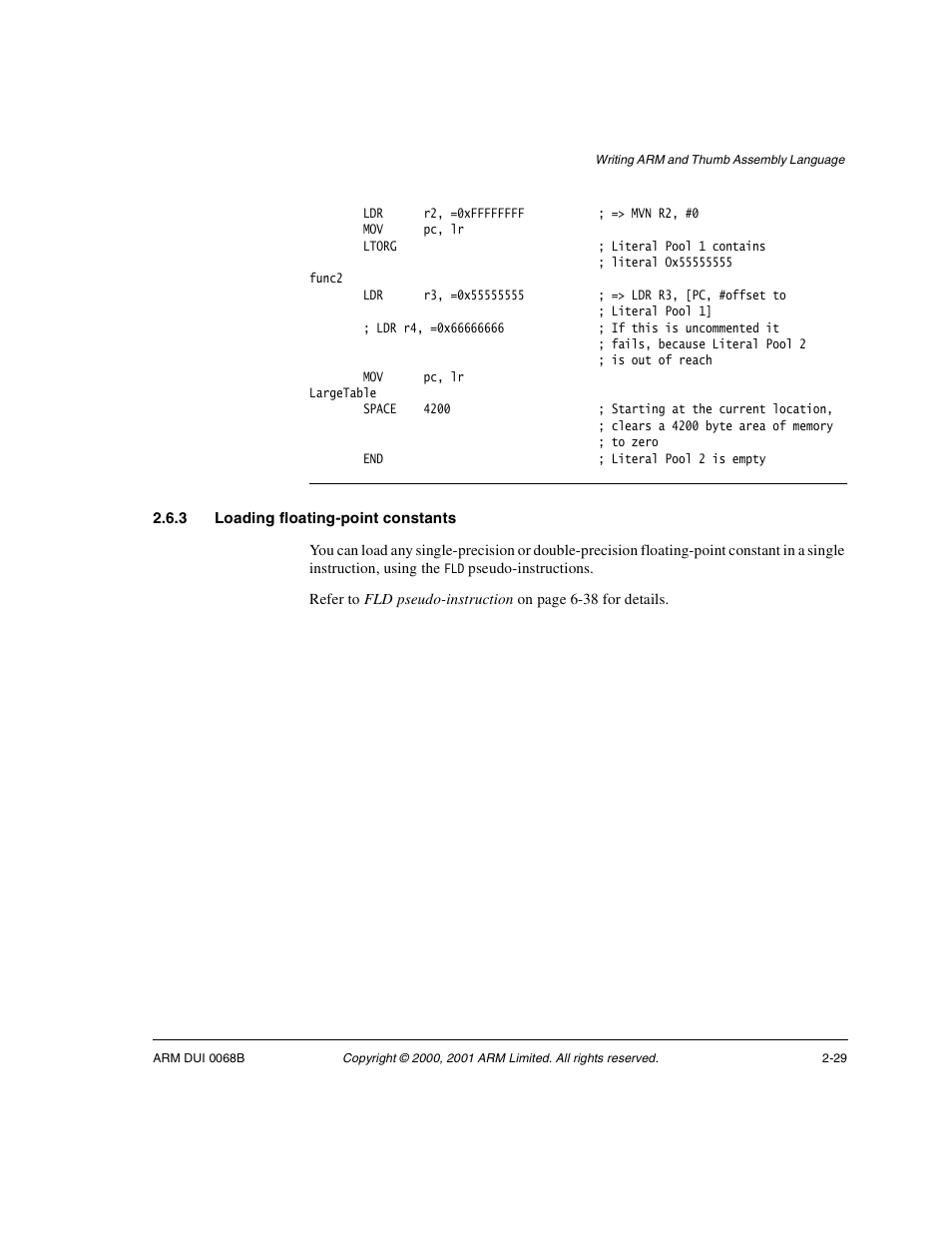 3 loading floating-point constants | ARM VERSION 1.2 User Manual | Page 41 / 360