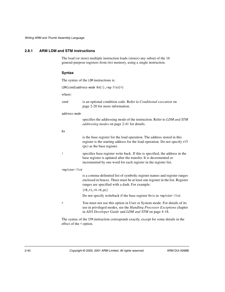 1 arm ldm and stm instructions | ARM VERSION 1.2 User Manual | Page 52 / 360