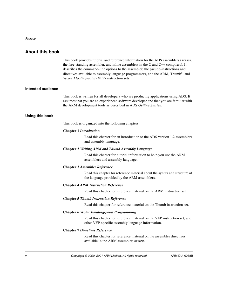 About this book, Intended audience, Using this book | ARM VERSION 1.2 User Manual | Page 6 / 360