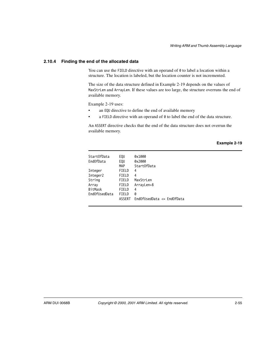 4 finding the end of the allocated data | ARM VERSION 1.2 User Manual | Page 67 / 360