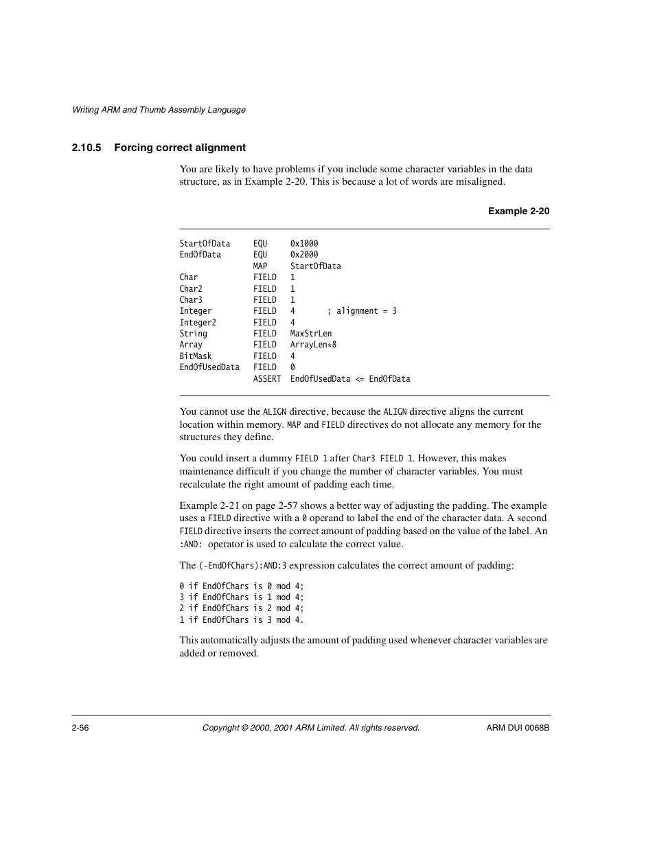 5 forcing correct alignment | ARM VERSION 1.2 User Manual | Page 68 / 360