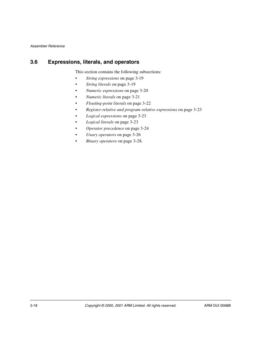 6 expressions, literals, and operators, Expressions, literals, and operators -18 | ARM VERSION 1.2 User Manual | Page 96 / 360