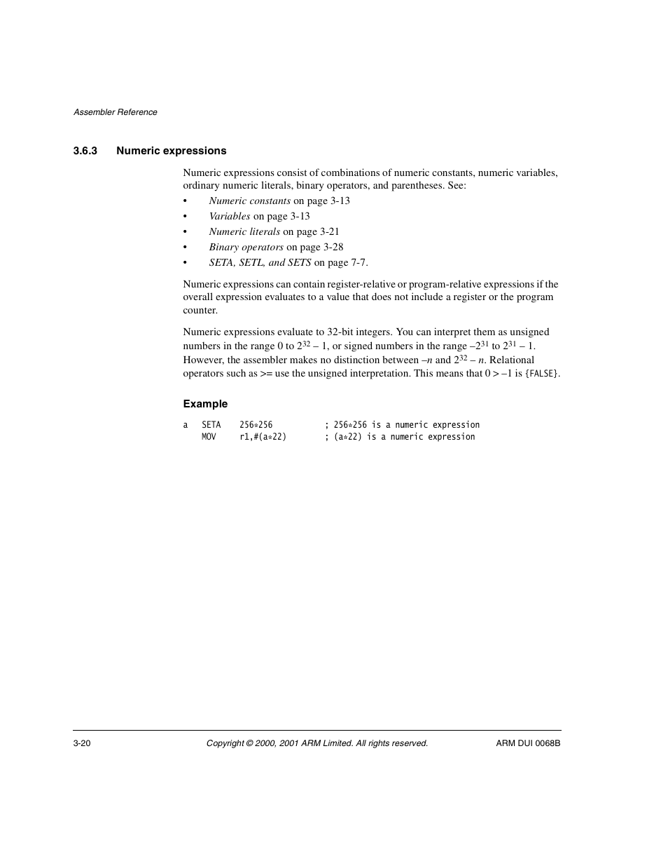 3 numeric expressions | ARM VERSION 1.2 User Manual | Page 98 / 360