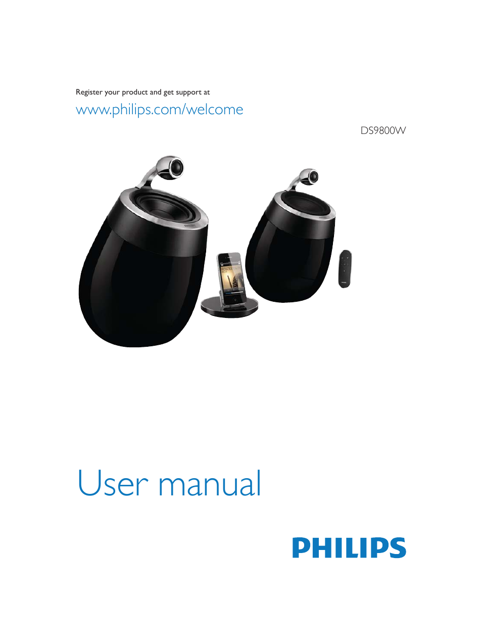 Philips Fidelio SoundSphere docking speakers DS9800W with AirPlay with 30-pin connector for iPod-iPhone-iPad 100W User Manual | 31 pages