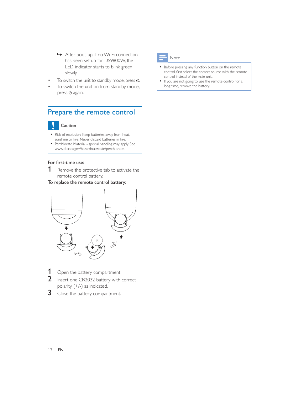 Philips Fidelio SoundSphere docking speakers DS9800W with AirPlay with 30-pin connector for iPod-iPhone-iPad 100W User Manual | Page 12 / 31