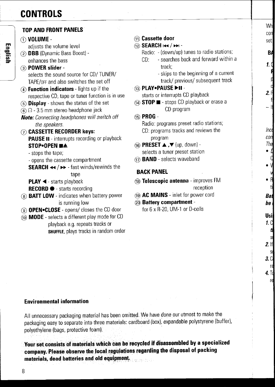 Philips AZ1060 User Manual | Page 14 / 52