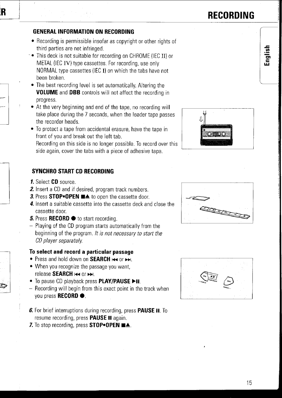 General information on recording, Synchro start cd recording | Philips AZ1060 User Manual | Page 21 / 52