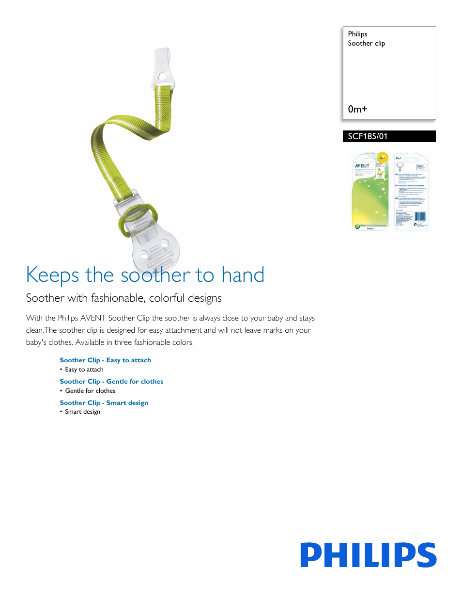 Philips SCF185-01 User Manual | 2 pages