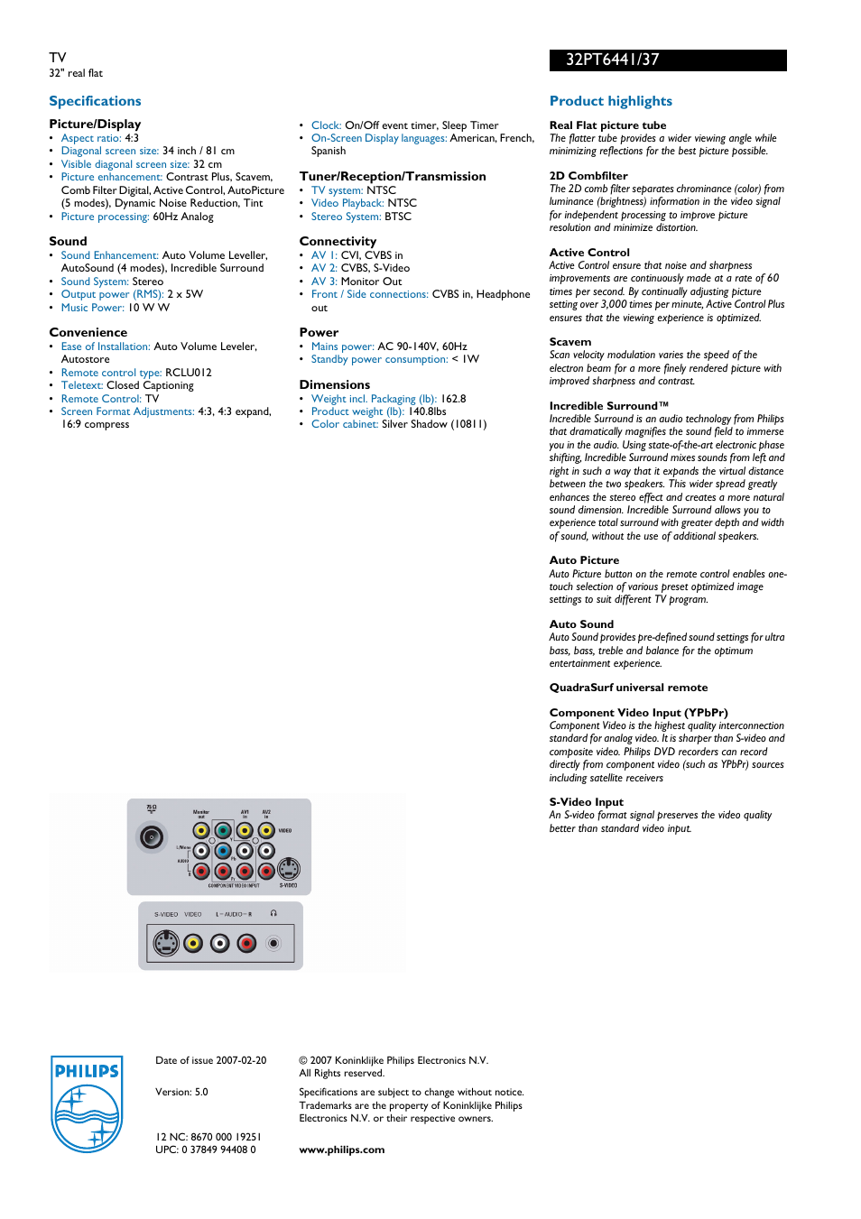 Philips 32PT6441-37 User Manual | Page 2 / 2