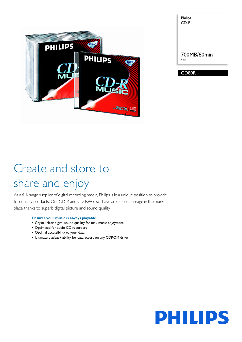 Philips CD80R-549 User Manual | 2 pages