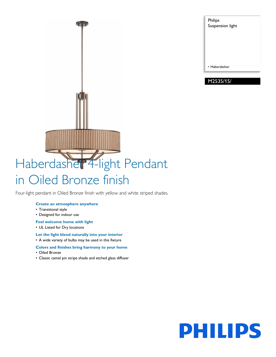Philips M253515 User Manual | 2 pages