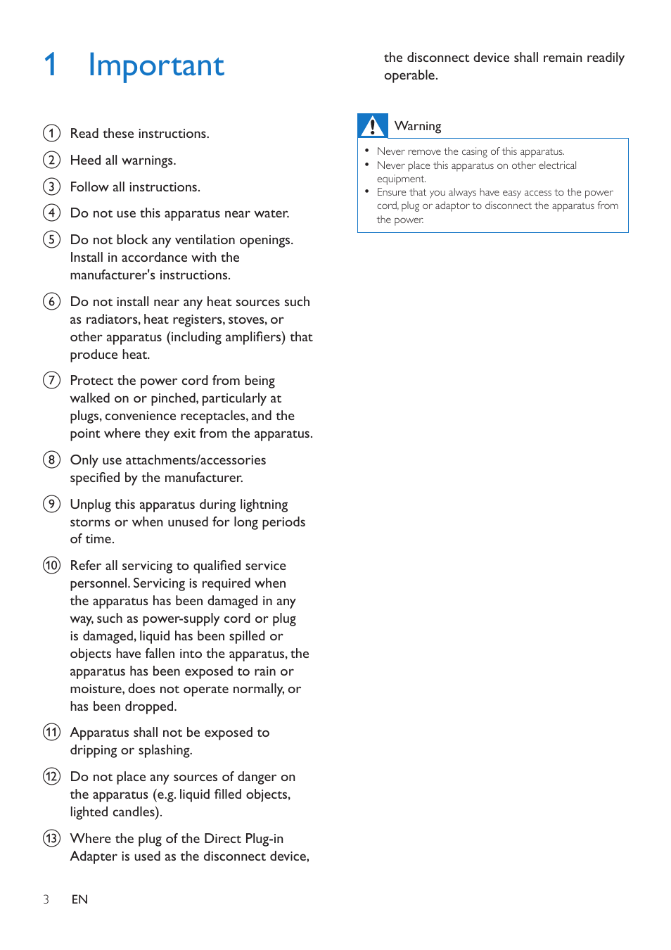 1 important | Philips AD330-37 User Manual | Page 3 / 10