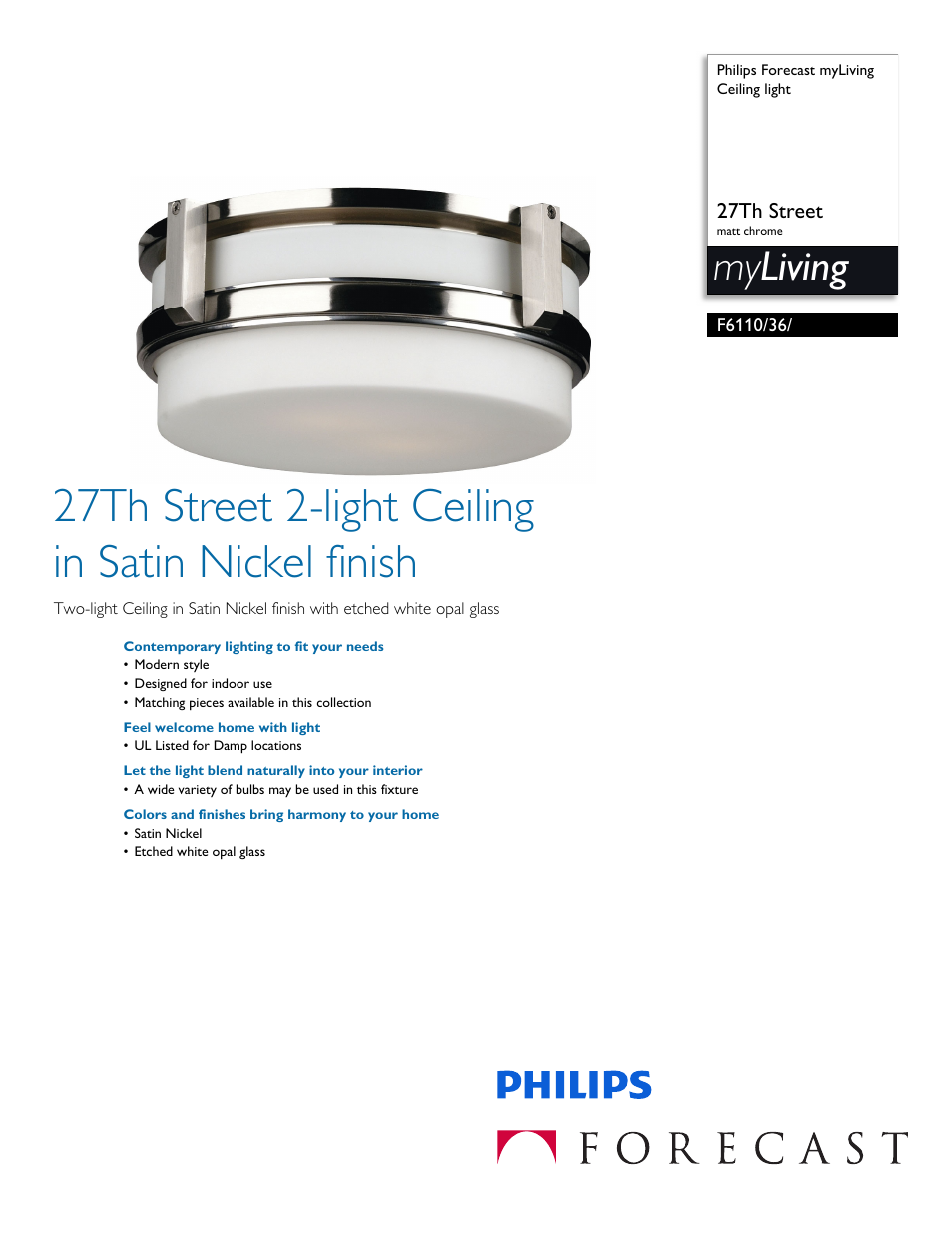 Philips F611036 User Manual | 2 pages