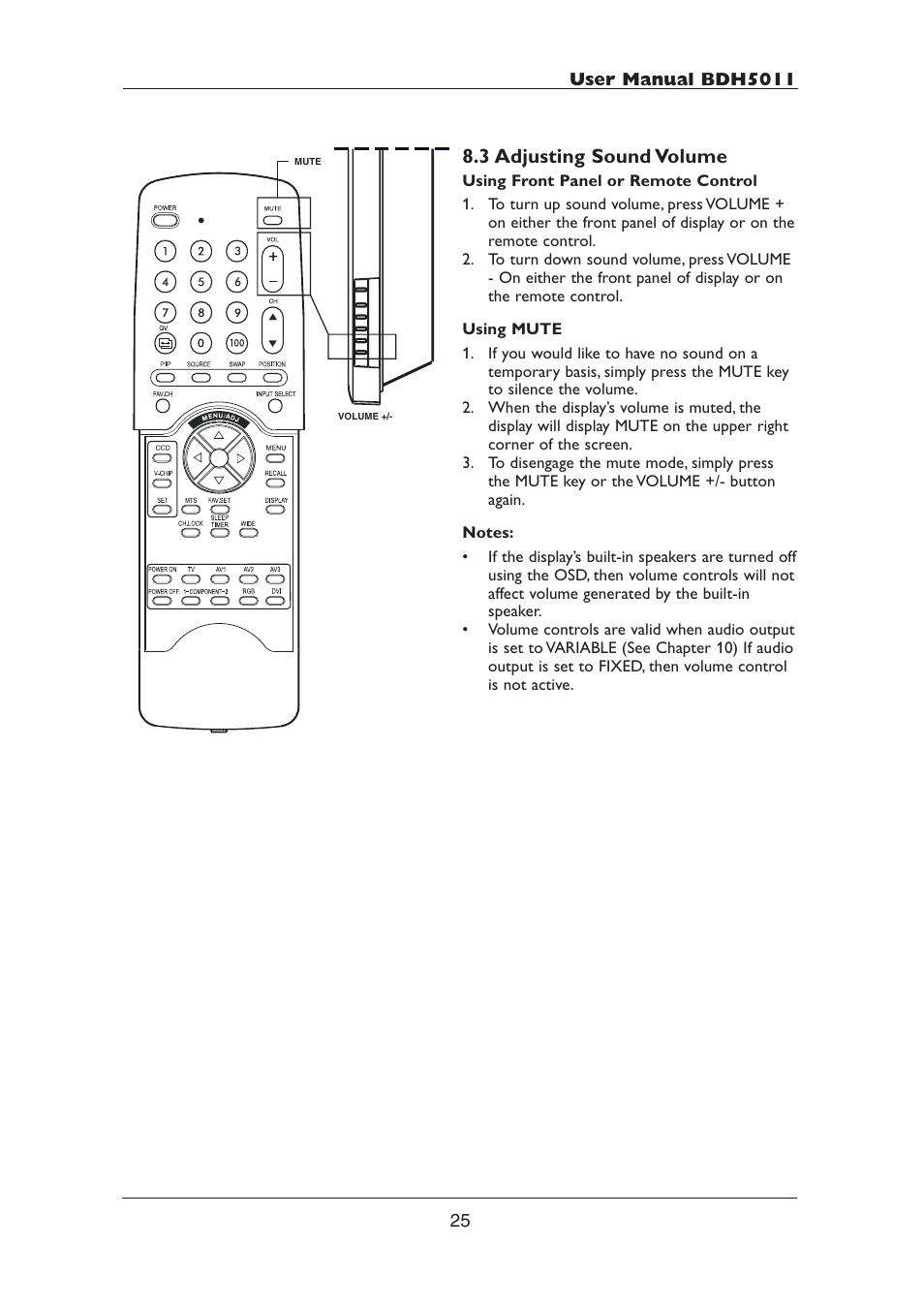 3 adjusting sound volume | Philips BDH5011-74B User Manual | Page 25 / 56