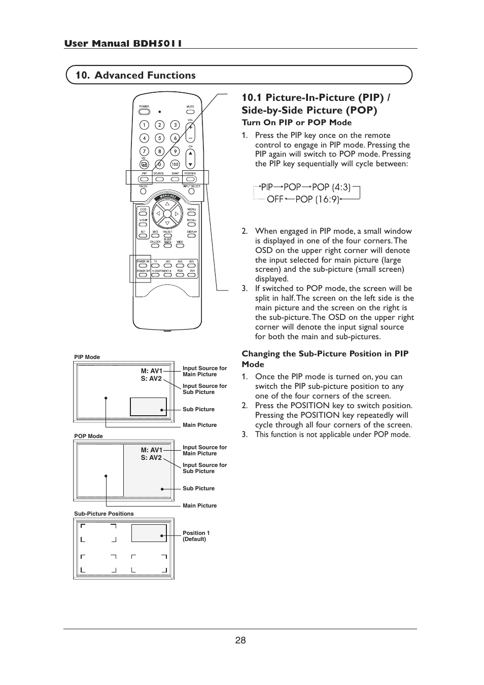 Advanced functions | Philips BDH5011-74B User Manual | Page 28 / 56