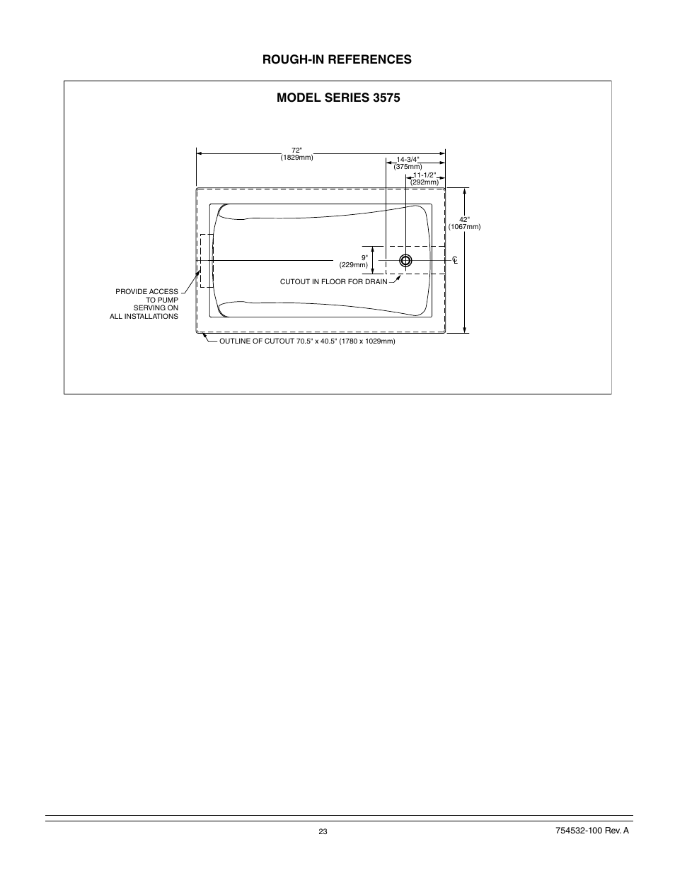 Rough-in references model series 3575 | American Standard 2939 User Manual | Page 23 / 44