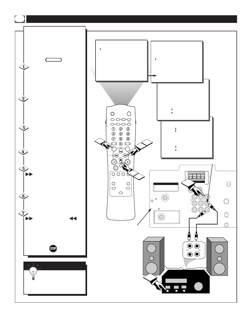 Tv s, Sing the, Peaker | Ontrol and, Udio, Utput, Acks | Philips TP2797B User Manual | Page 30 / 56