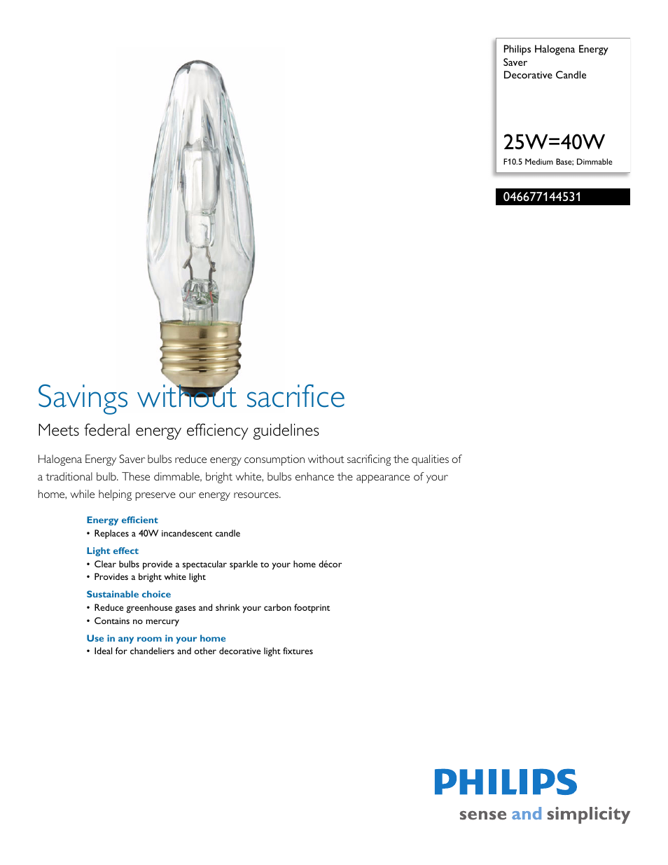 Philips 046677144531 User Manual | 2 pages
