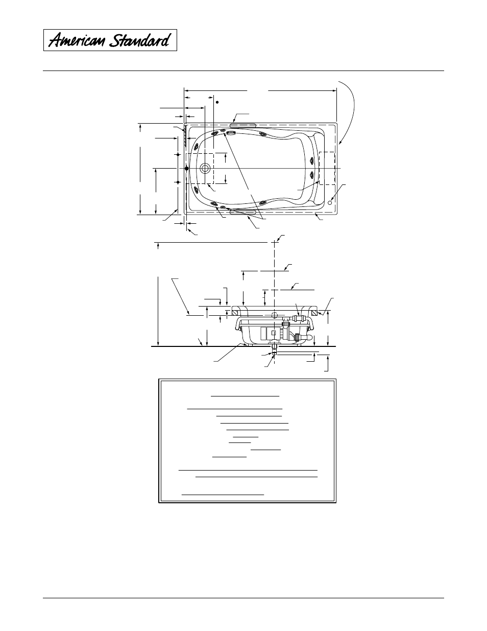Cadet elite™ 5’ x 42, Whirlpools by american standard, High gloss acrylic | American Standard Cadet Elite 2772EC User Manual | Page 2 / 2