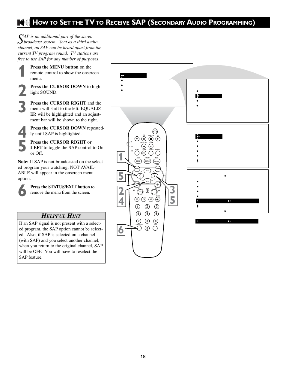 Sap (s | Philips 23PF9945-37B User Manual | Page 18 / 64