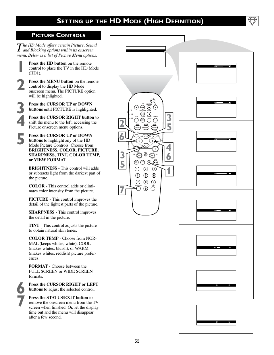 Hd m, Etting up the, Efinition | Philips 23PF9945-37B User Manual | Page 53 / 64