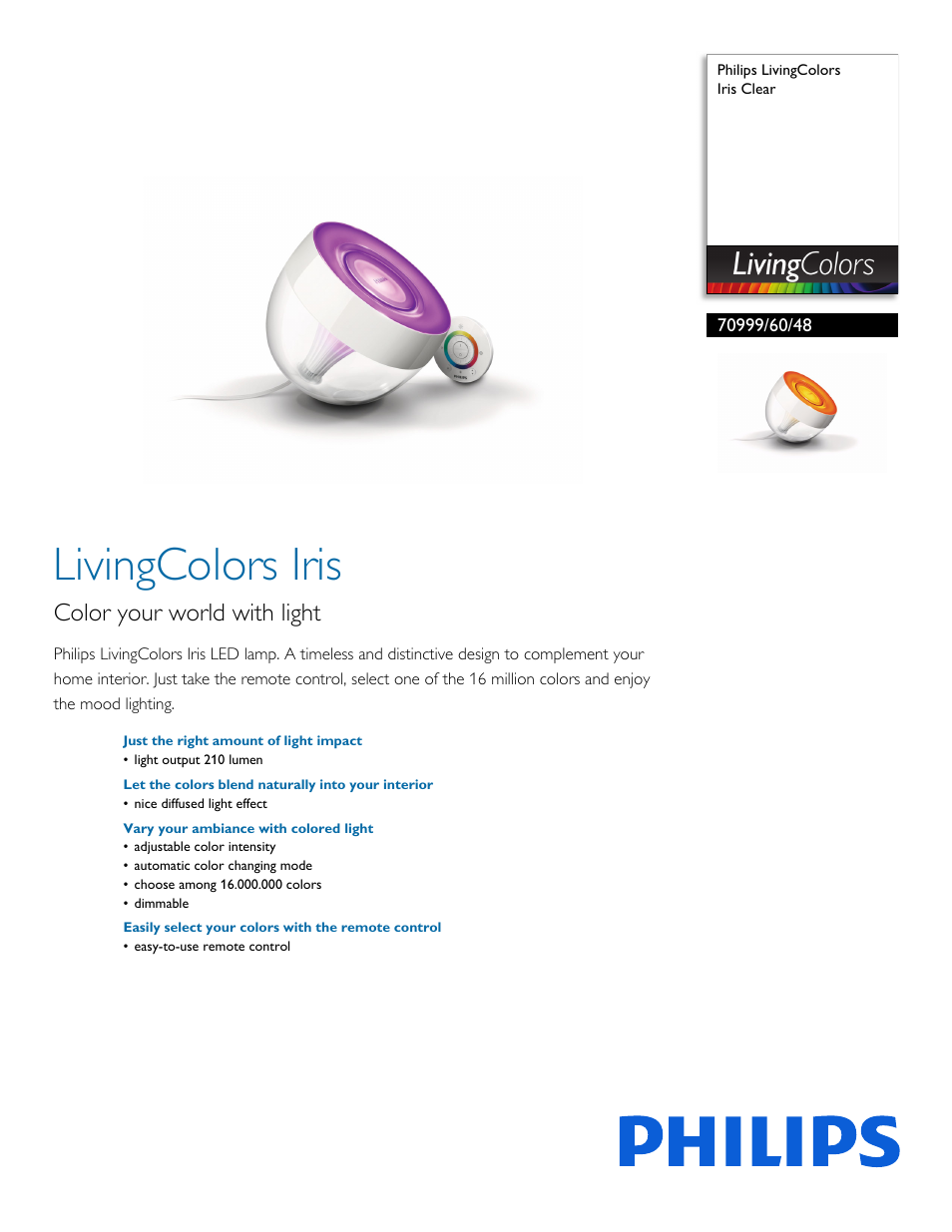 Philips 709996048 User Manual | 2 pages