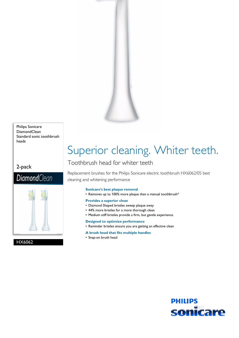 Philips HX6062-05 User Manual | 2 pages