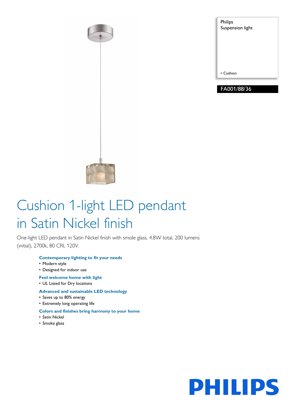 Philips FA0018836 User Manual | 2 pages