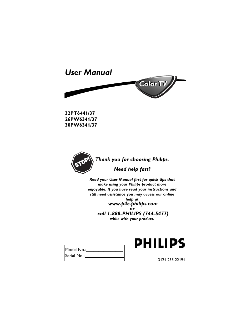 Philips 32" real flat TV User Manual | 42 pages