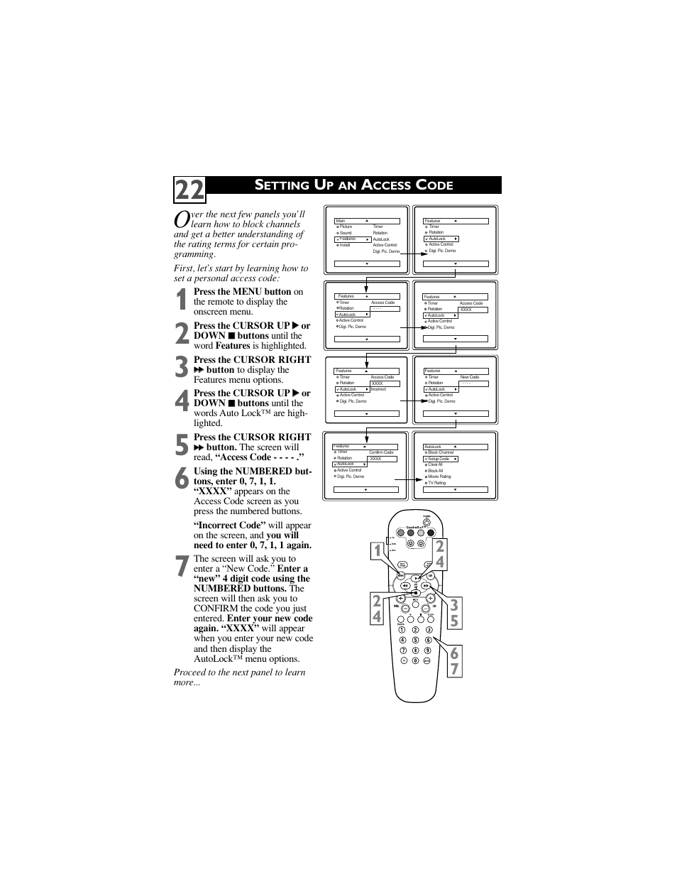 Etting, P an, Ccess | Philips 32" real flat TV User Manual | Page 26 / 42