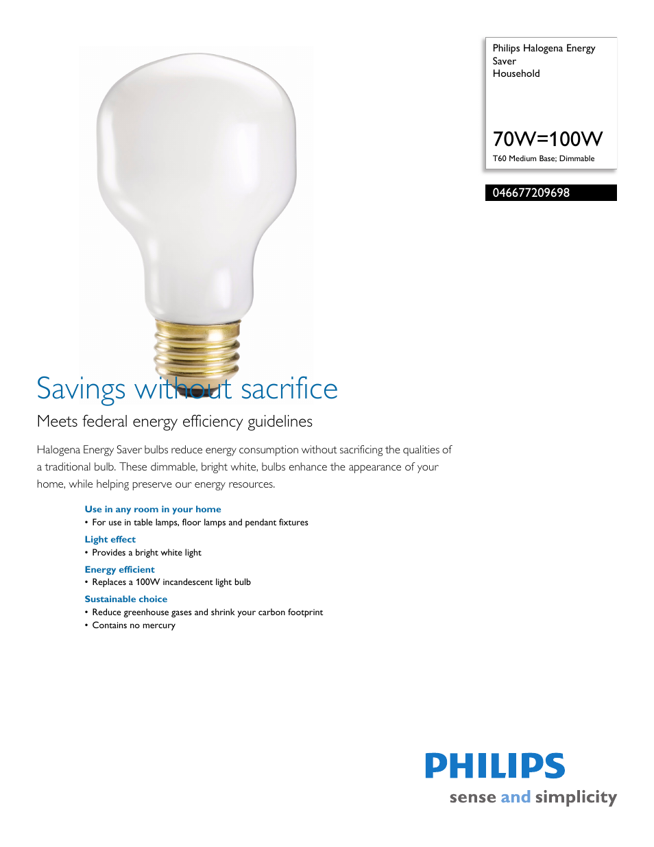 Philips 046677209698 User Manual | 2 pages
