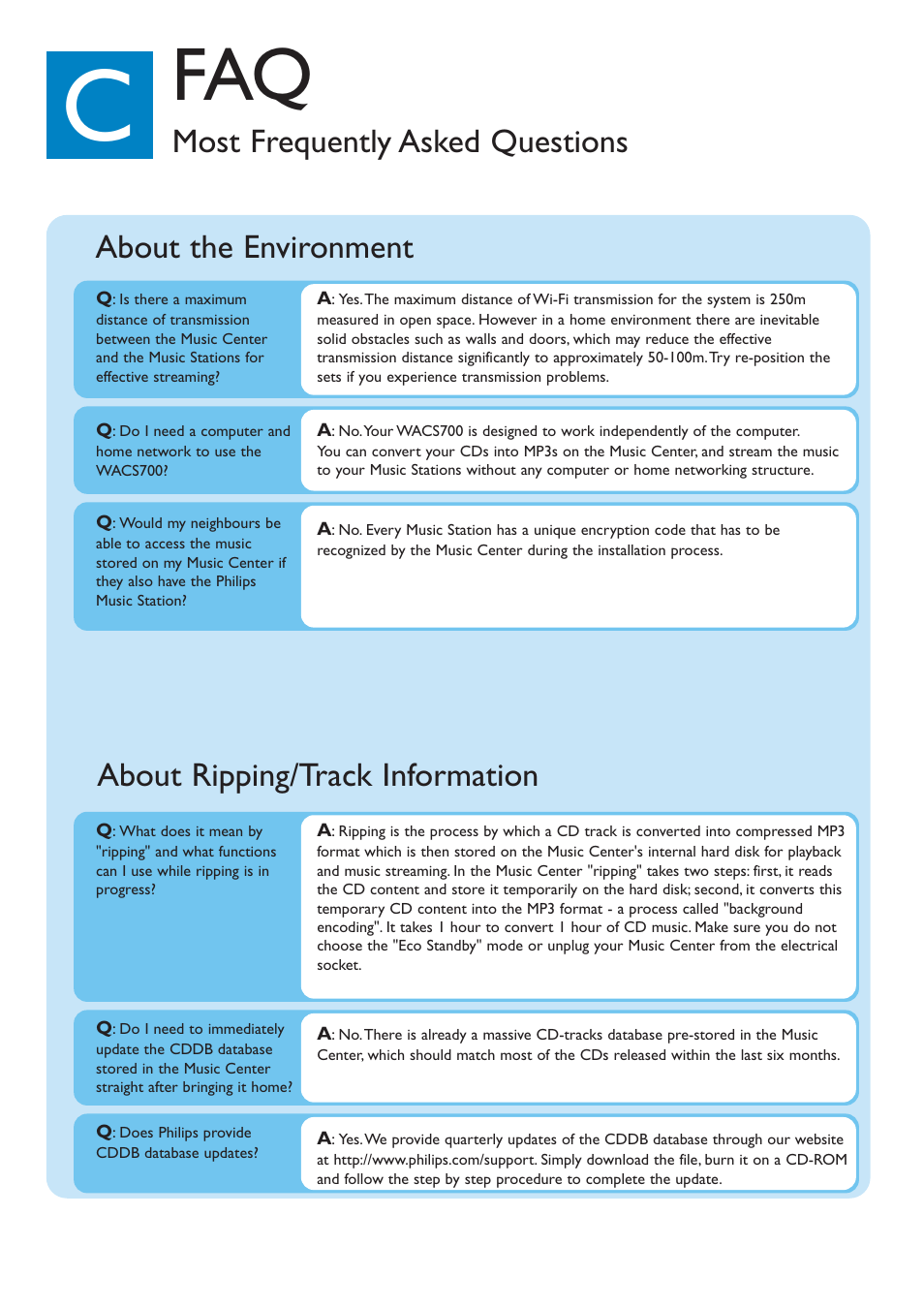 About the environment | Philips WACS700-37B User Manual | Page 11 / 12